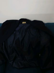 Dark Blue Women's Woollen Coat