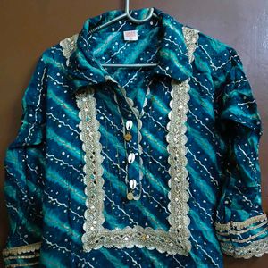 Beautiful Teal afghani Kurta Set with Trousers