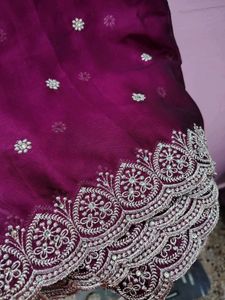 Elegant Cream &amp; Maroon Lehenga Choli