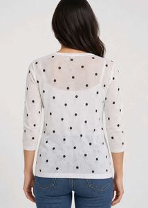 Chic White Polka Dot Cardigan