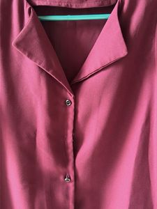 Maroon Button-Up Blouse