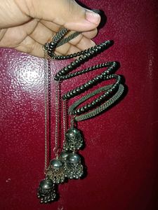 Oxidized Jhumka Coil Bangle Set