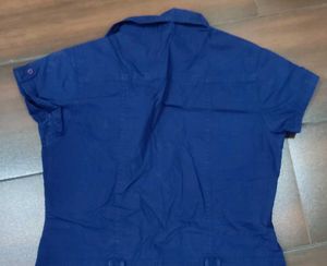 Chic Blue Utility Dress