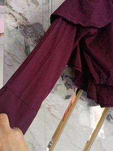 Maroon Cape Style Blouse