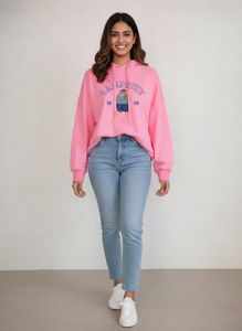 Cute Pink Bear Hoodie for Girls