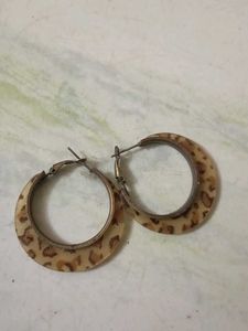 Leopard Print Hoop Earrings