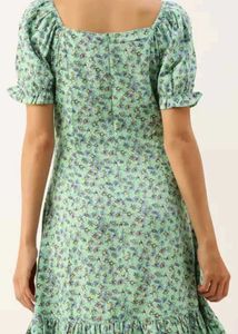 Green Floral Mini Dress