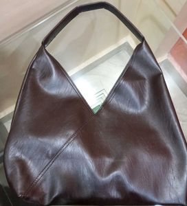 Stylish Brown Faux Leather Hobo Bag