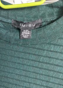 New Look Green Ribbed Midi Dress