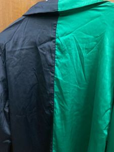 Two-Tone Satin Button-Up Shirt