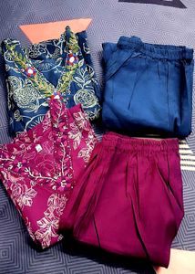 (combo)new Embroidered Kurta Set with Pants