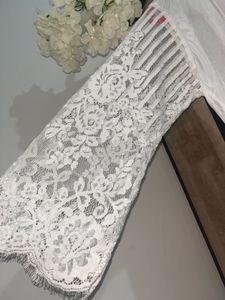 Satin Robe with Lace Sleeves