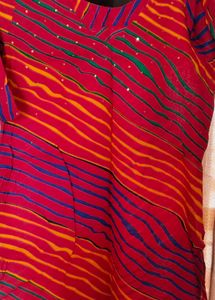 Vibrant Striped Saree with Sequins