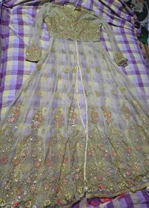 Long Net Anarkali With Plazzo