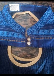 Navy Blue Flared Kurta/Gown