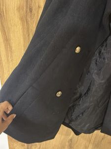 Chic Black Double-Breasted Cape Jacket