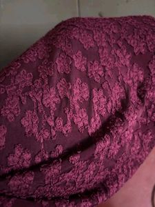 Burgundy Textured Midi Dress