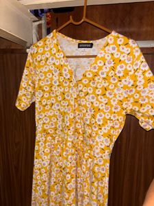 yellow shot frocks for women