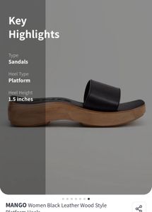 Mango Black Leather Platform Heels
