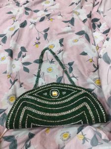 Green Beaded Clutch