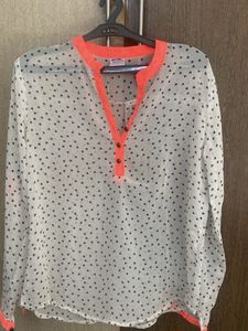 Sheer Heart Print Top Size exact M 38