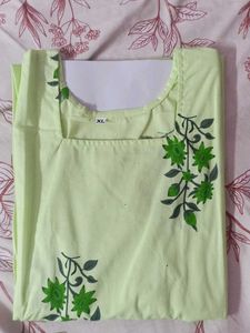 Light Green Floral Print Kurta