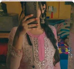 Pink Embroidered Kurta with inner