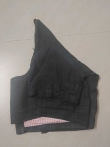 Dark Grey Embroidered Blouse