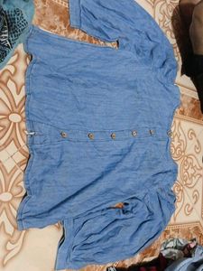Blue Button-Up tshirt × shirt