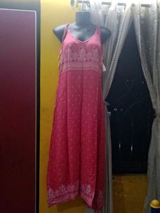 Pink Printed Maxi Dress