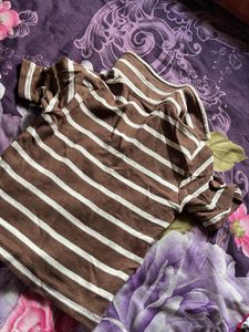 Striped Quarter Zip Collared Shirt