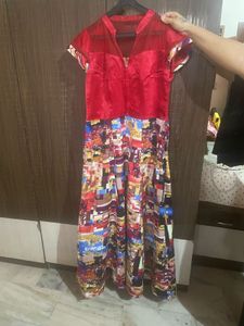 Vibrant Geometric Print Maxi Dress