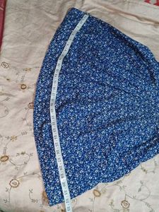 Chic Blue Floral A-Line Dress