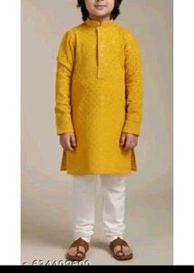 Boys Yellow Kurta Set