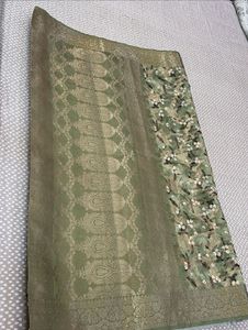 New Elegant 🫒 Olive Green Saree