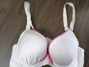 Pink heart white bra with detachable Strips