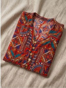 Bohemian Print Button-Down Kurta