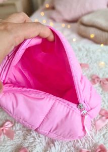 Pink Puffer Shoulder Bag