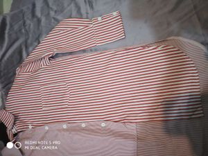 Color Block Striped Button-Up Shirt