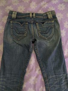 Vintage Wash Flare Denim Jeans