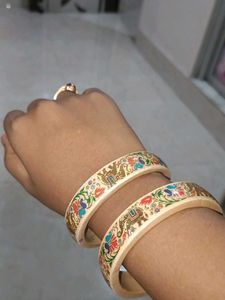 Hand-painted Elephant &amp; Floral Bangles