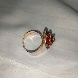 Red Black Golden Rose Ring