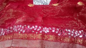 Stunning Red Brocade Blouse