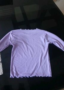 Lavender Lettuce Hem Long Sleeve Top