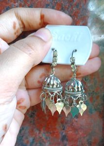 Silver Jhumka Earrings