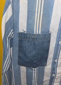 Stylish Striped Denim Shirt