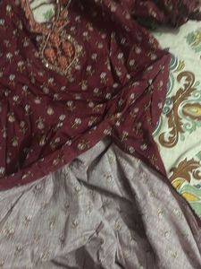 Maroon cotton suit set
