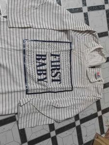 Cute Striped "First Baby" Top