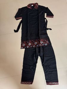 Elegant Black Kurta Set with Embroidery