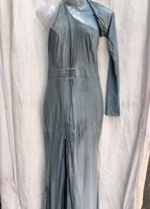 One-Shoulder Maxi Dress with Slit